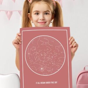 Personlig stjernehimmel plakat til børn